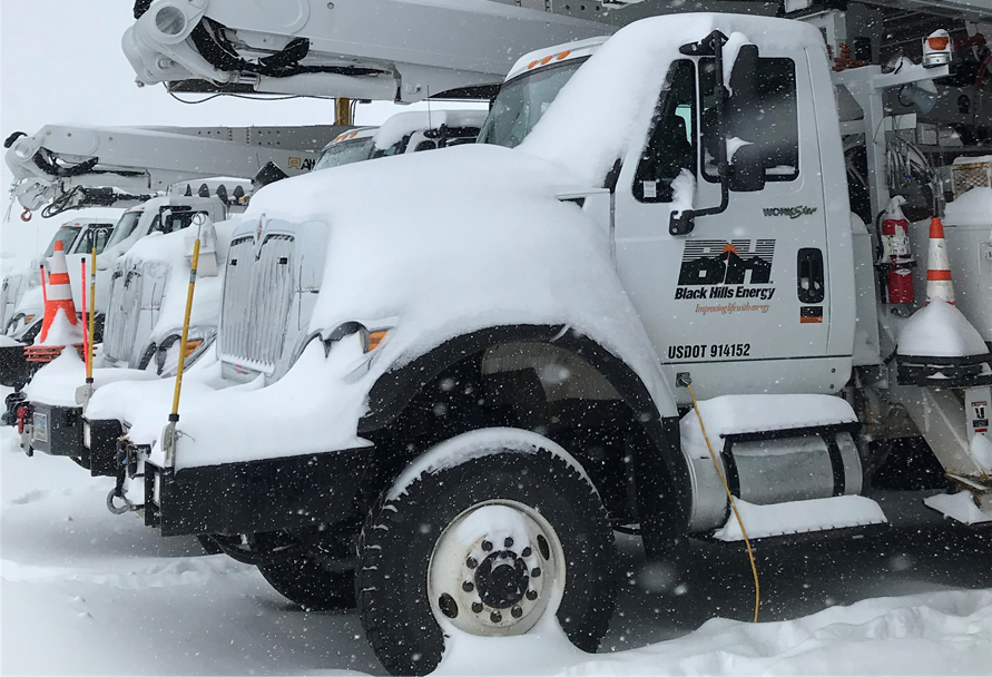digger in snow