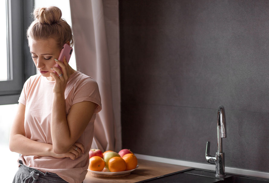 Young woman talking on a cell phone