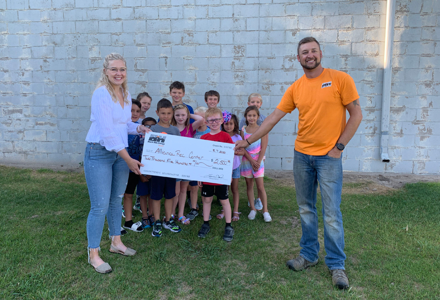 Donation for new playground equipment in Alliance, Nebraska