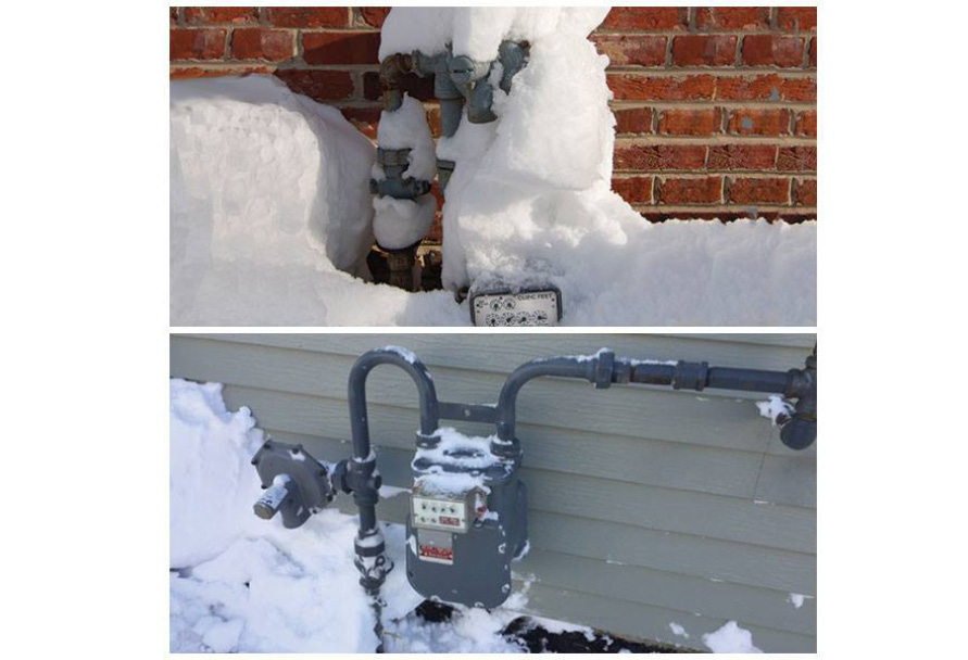 Snow on gas meter