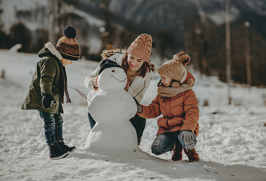 playing in snow