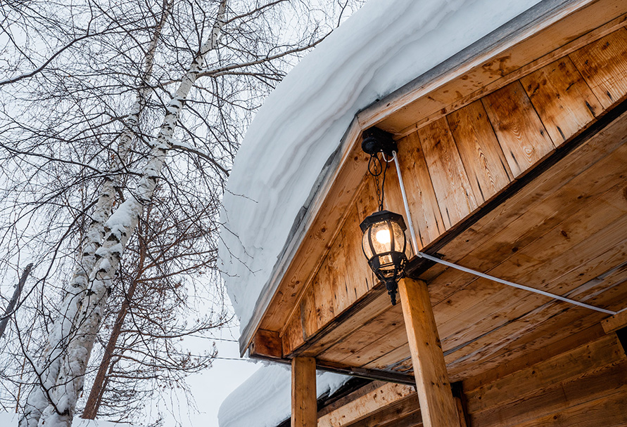 snowy porch