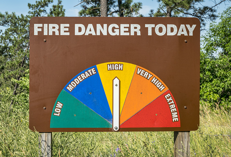 Fire danger today sign