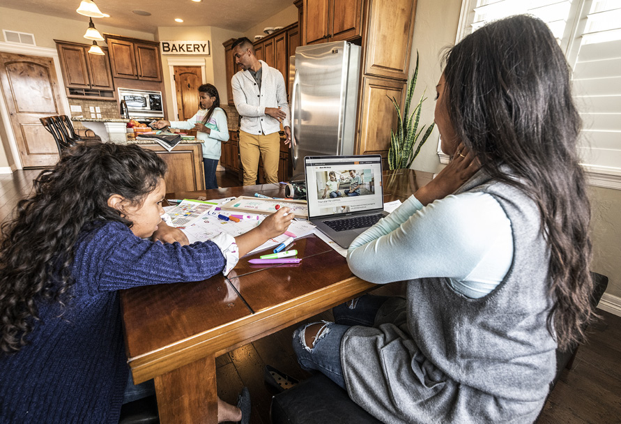 Family in the kitchen