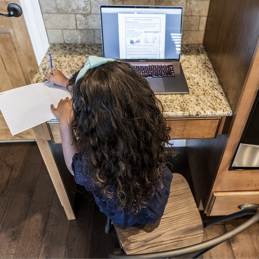 Girl doing her homework