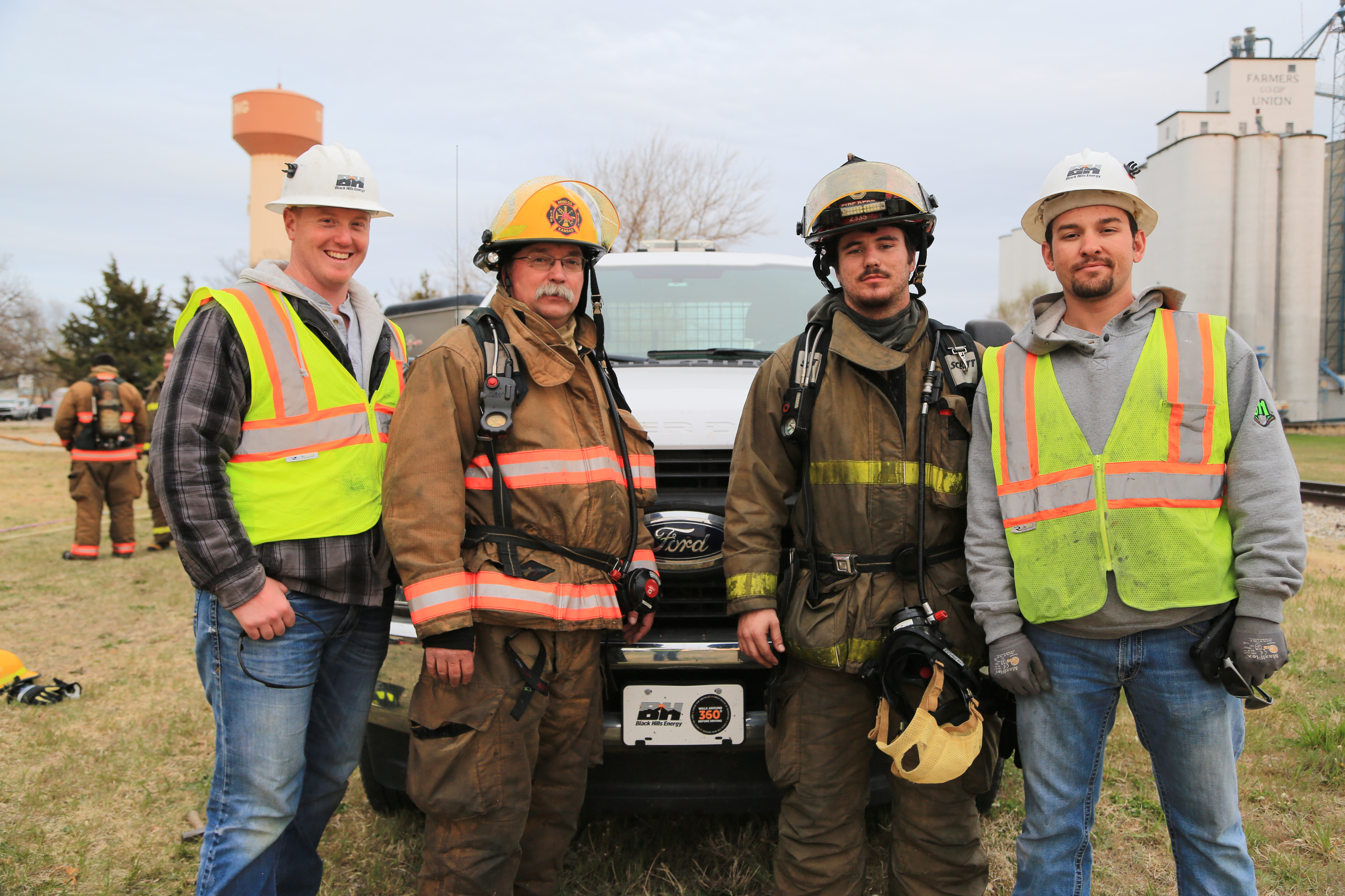 Black Hills Energy staff partners with volunteer firefighters in a recent Kansas fire safety training