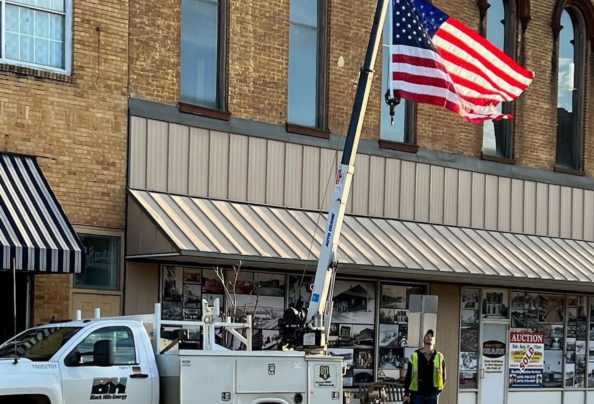 flag with truck