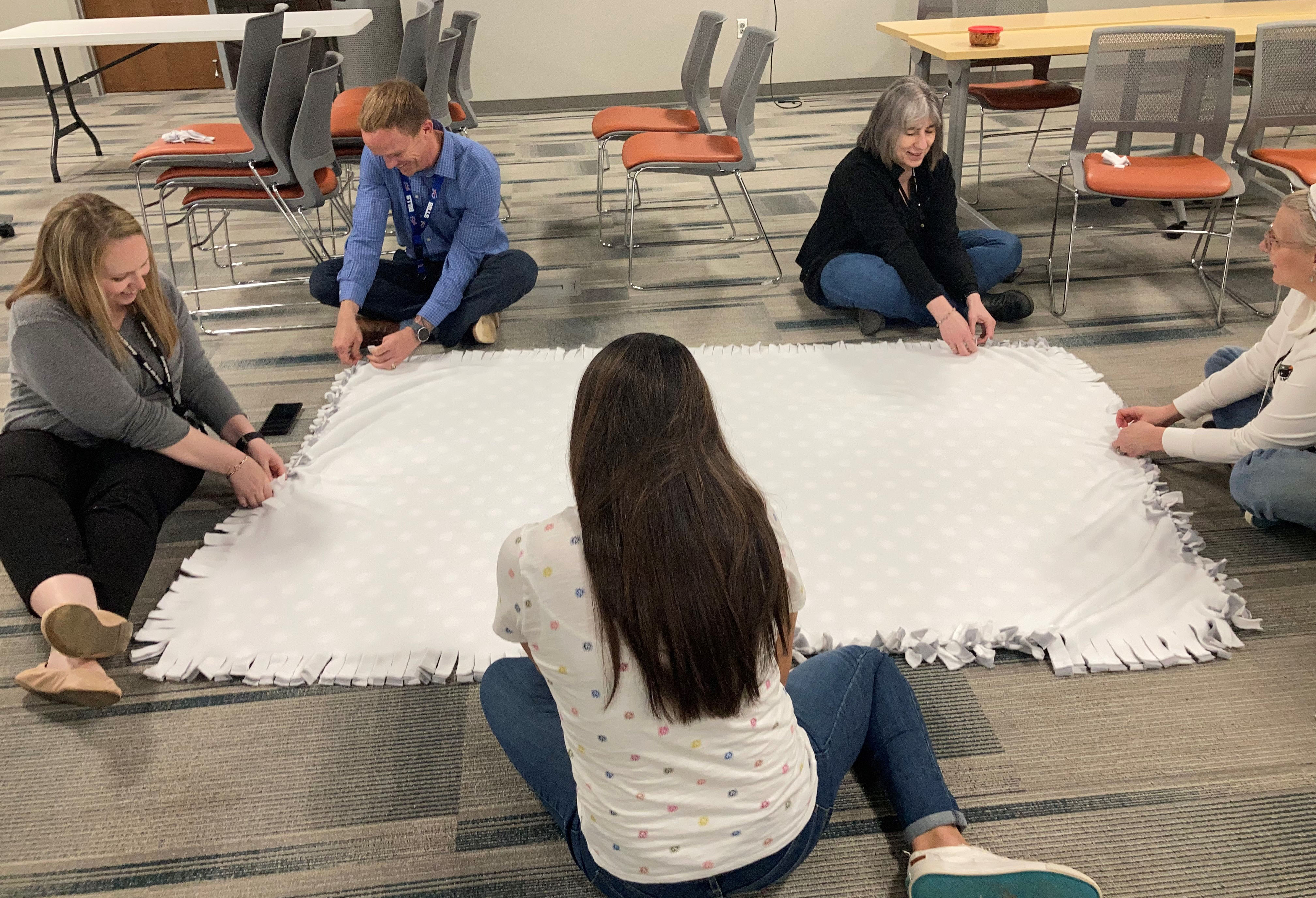 tie blanket making