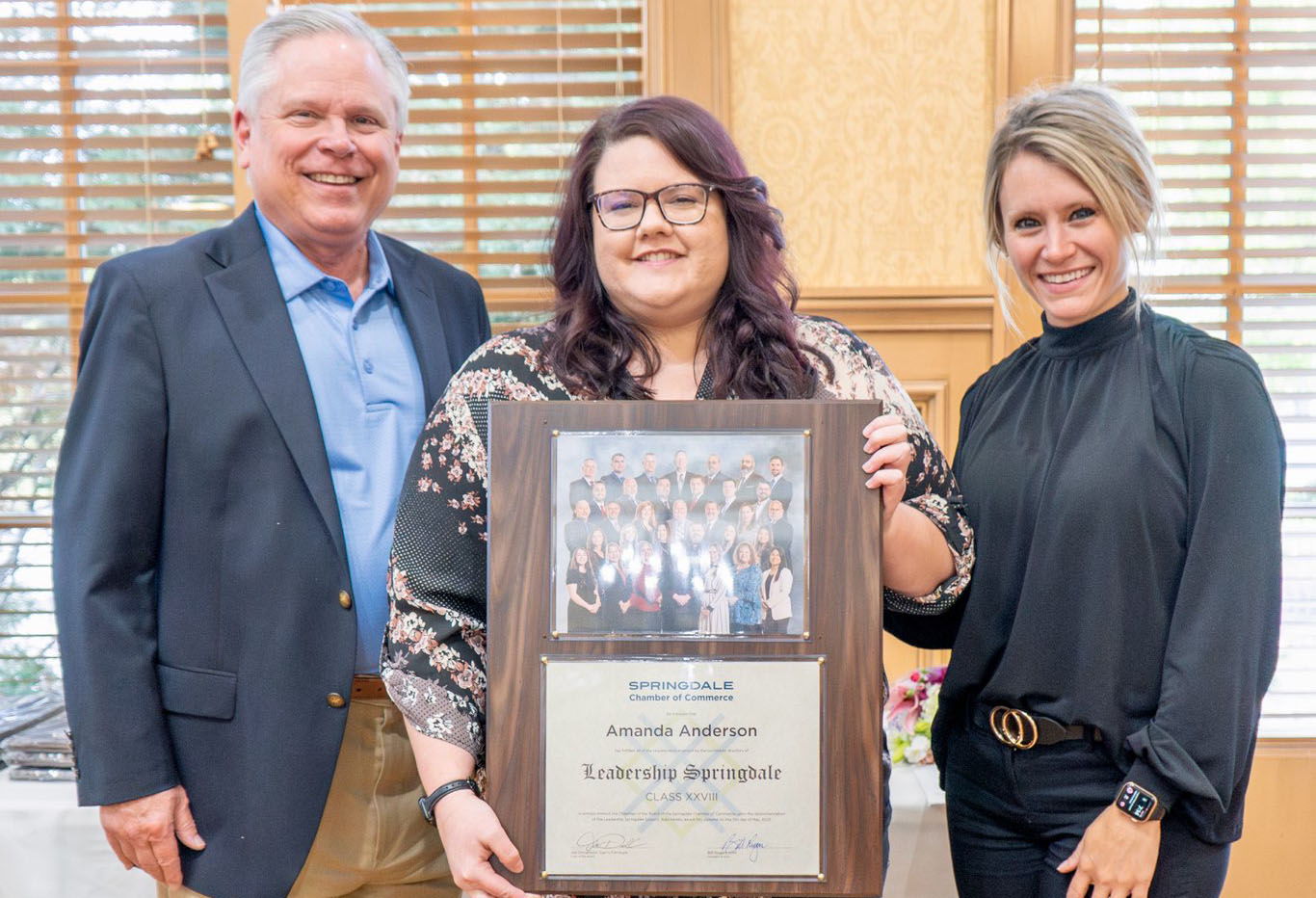 Amanda Anderson with leadership award